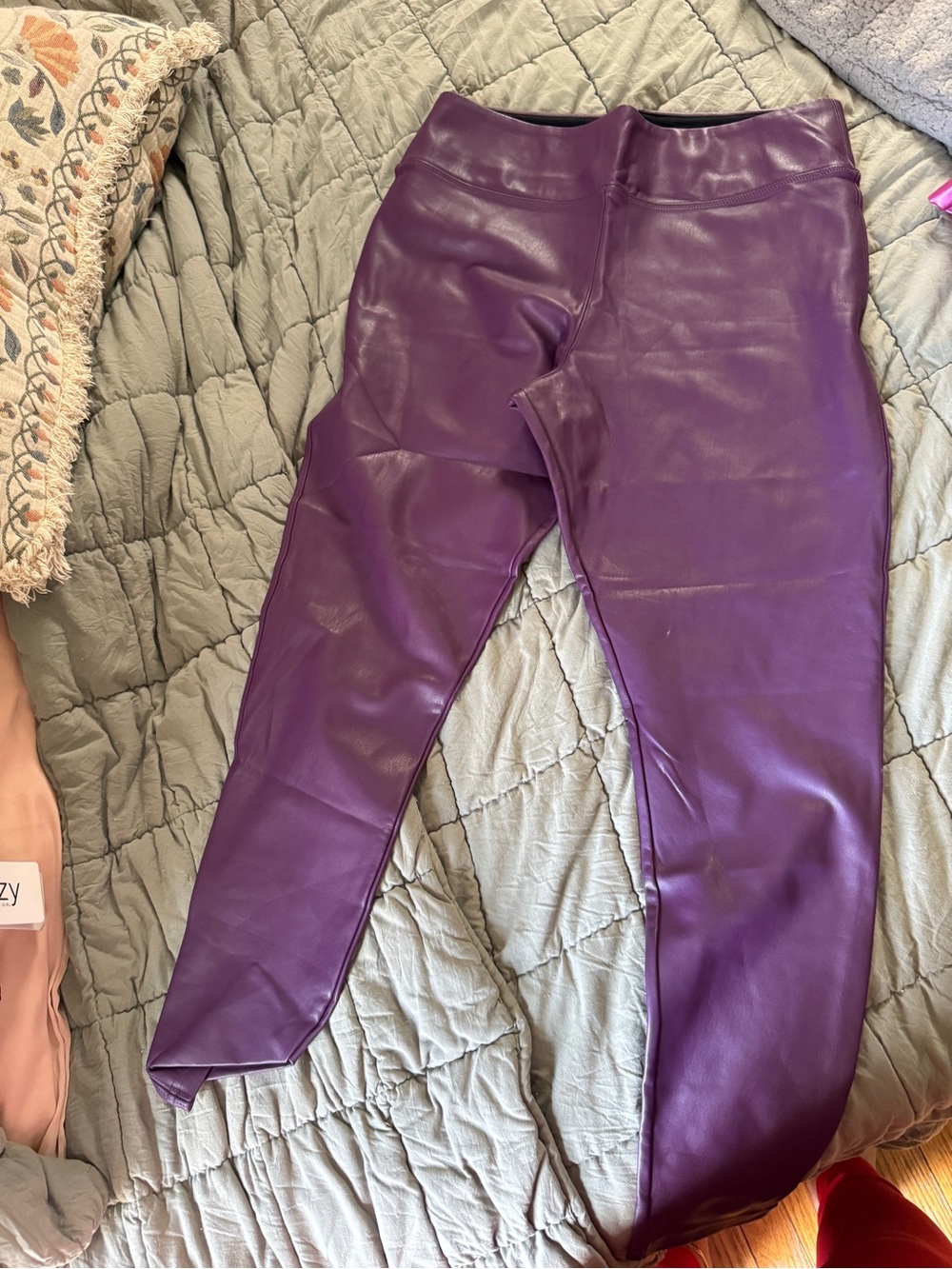 Purple Faux Leather Leggings